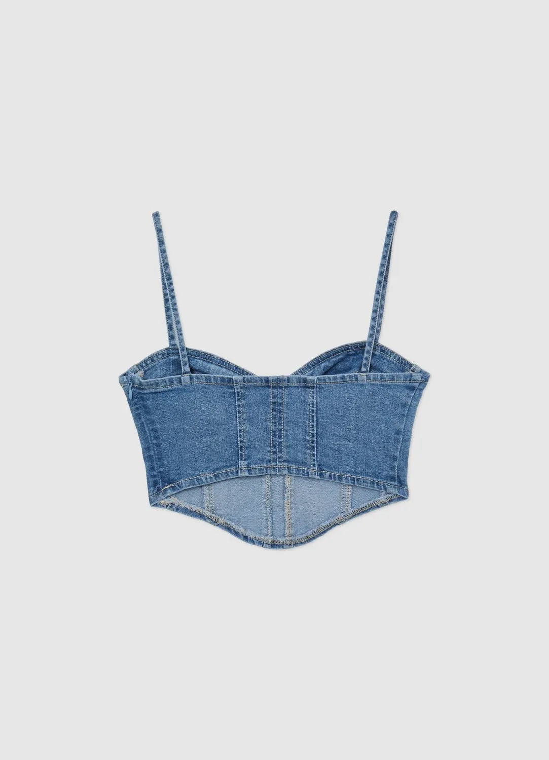 Calliope top crop denim femme bretelles fines