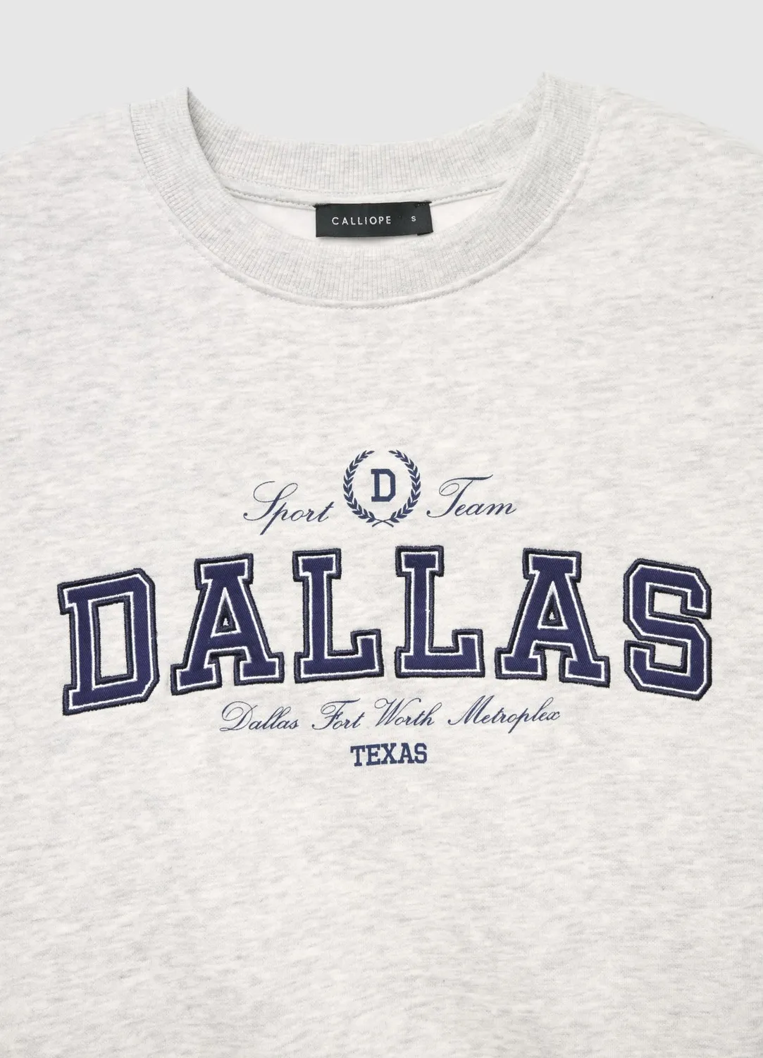 Calliope sweat col rond femme inscription college