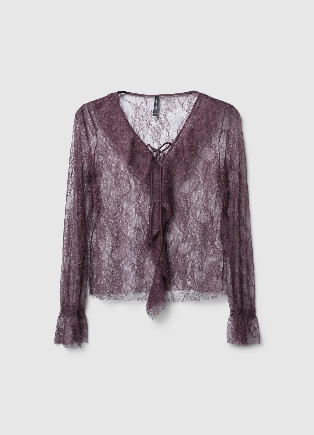 Calliope t-shirt dentelle jabot femme noir