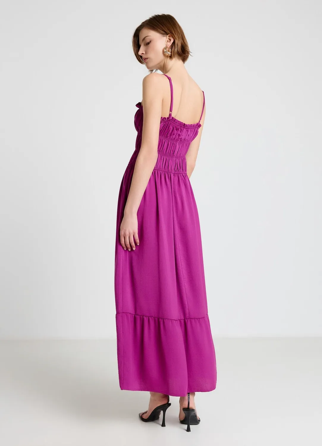 Calliope robe longue smock bretelles femme décolleté cœur