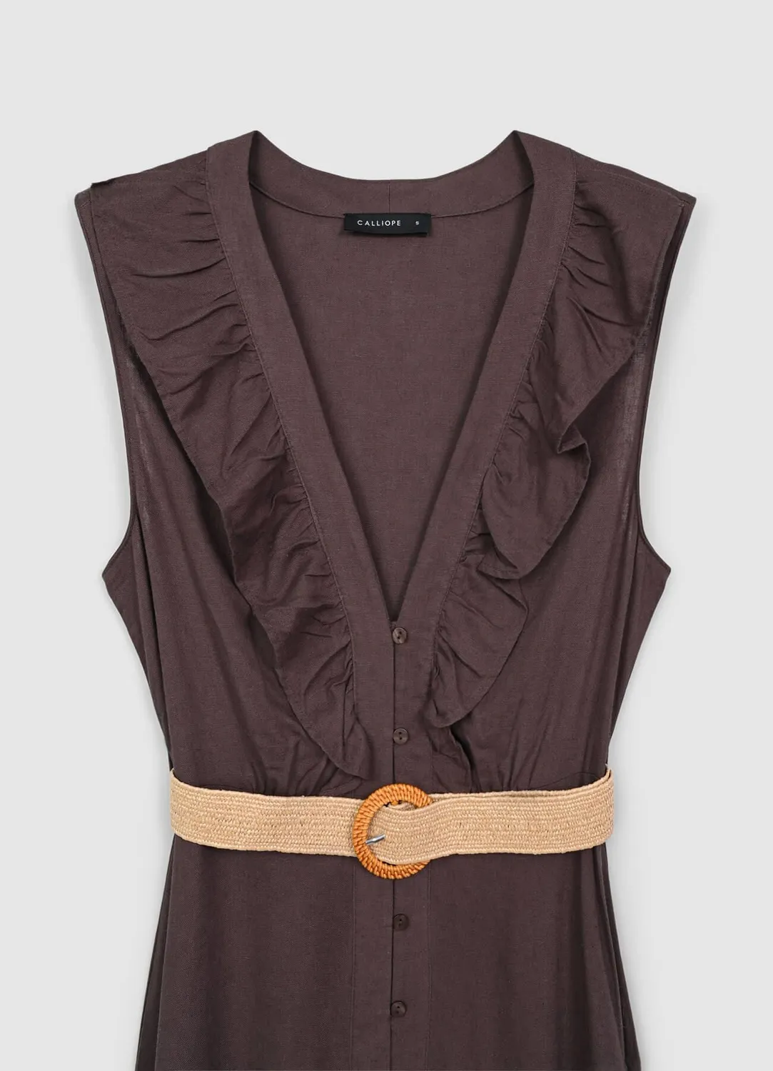 Calliope Robe chemisier ceinture robe longue femme