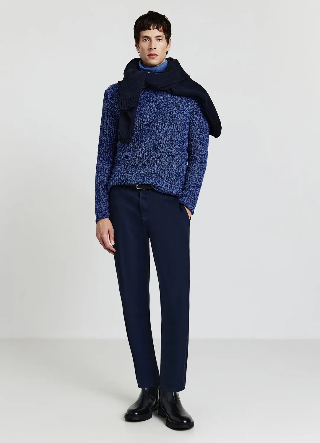 Calliope pull col roulé homme mélangé laine