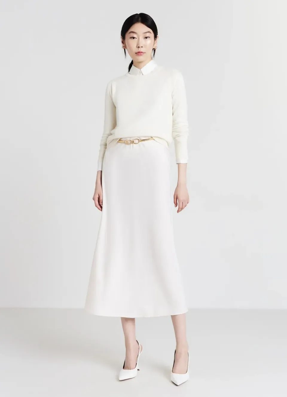 Calliope Pull femme col rond maille fine coupe droite