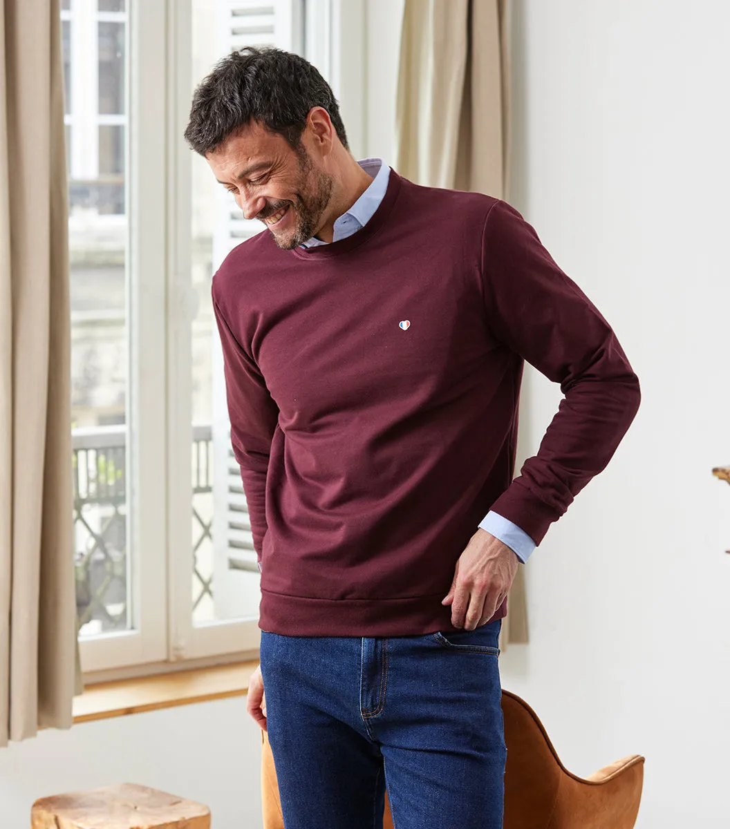 Cocorico Iconique sweat homme bordeaux coton