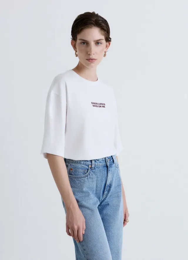 Calliope t-shirt oversize message femme manches courtes