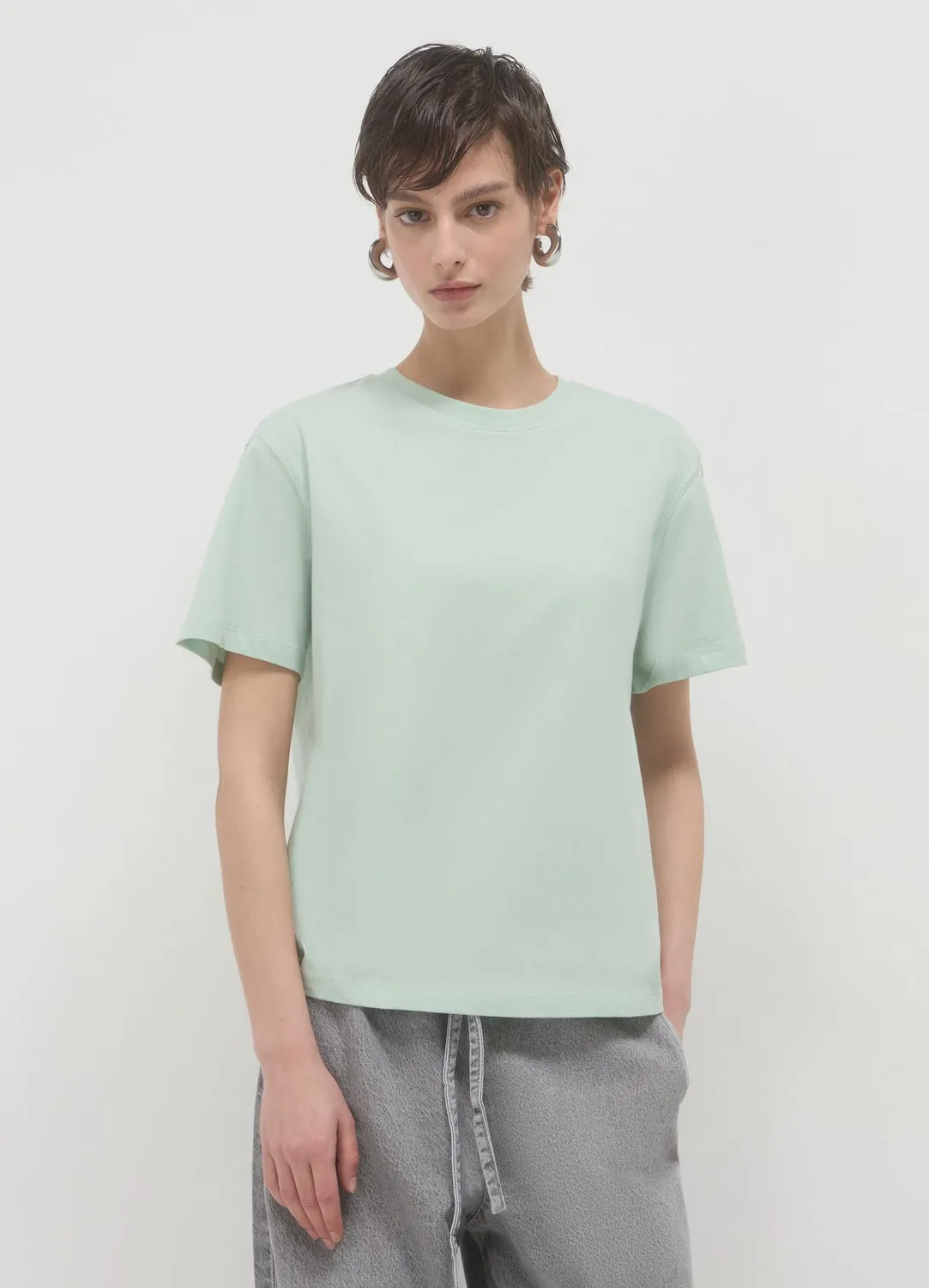 Calliope t-shirt femme col rond uni coton regular