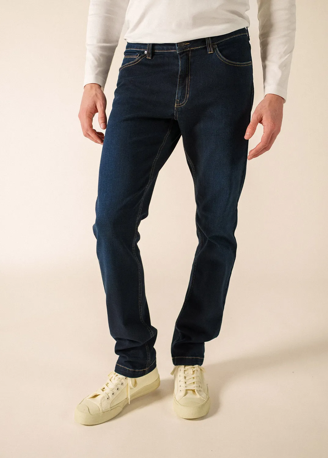 Saint James David jean droit brut coton stretch