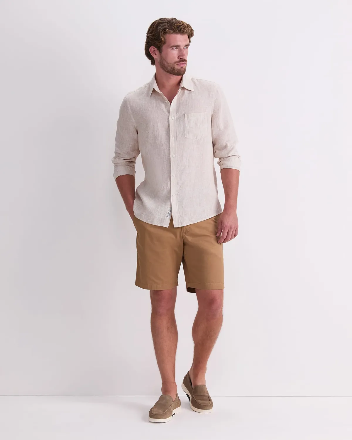 Sportscraft Vinnie chemise lin homme rayure fine