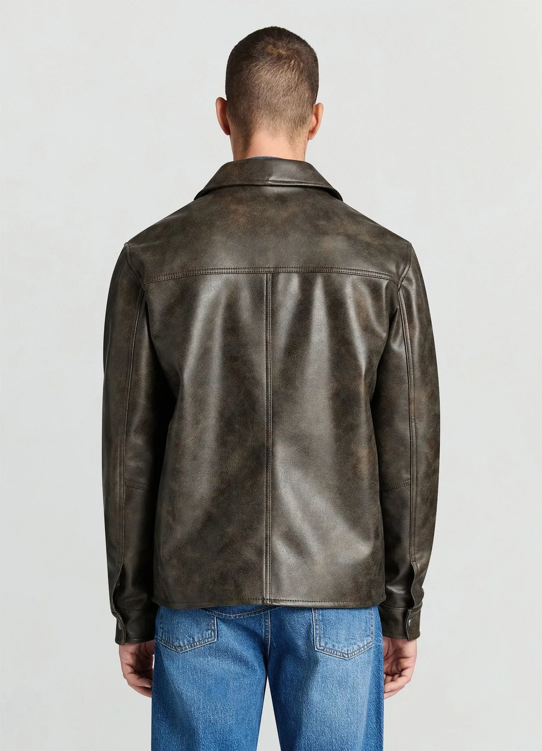 Calliope blouson homme similicuir effet usé zippé