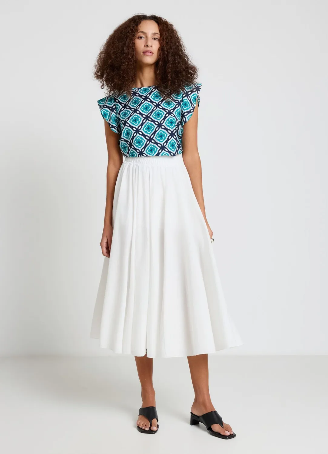 Calliope Blouse Géométrique Volants Femme