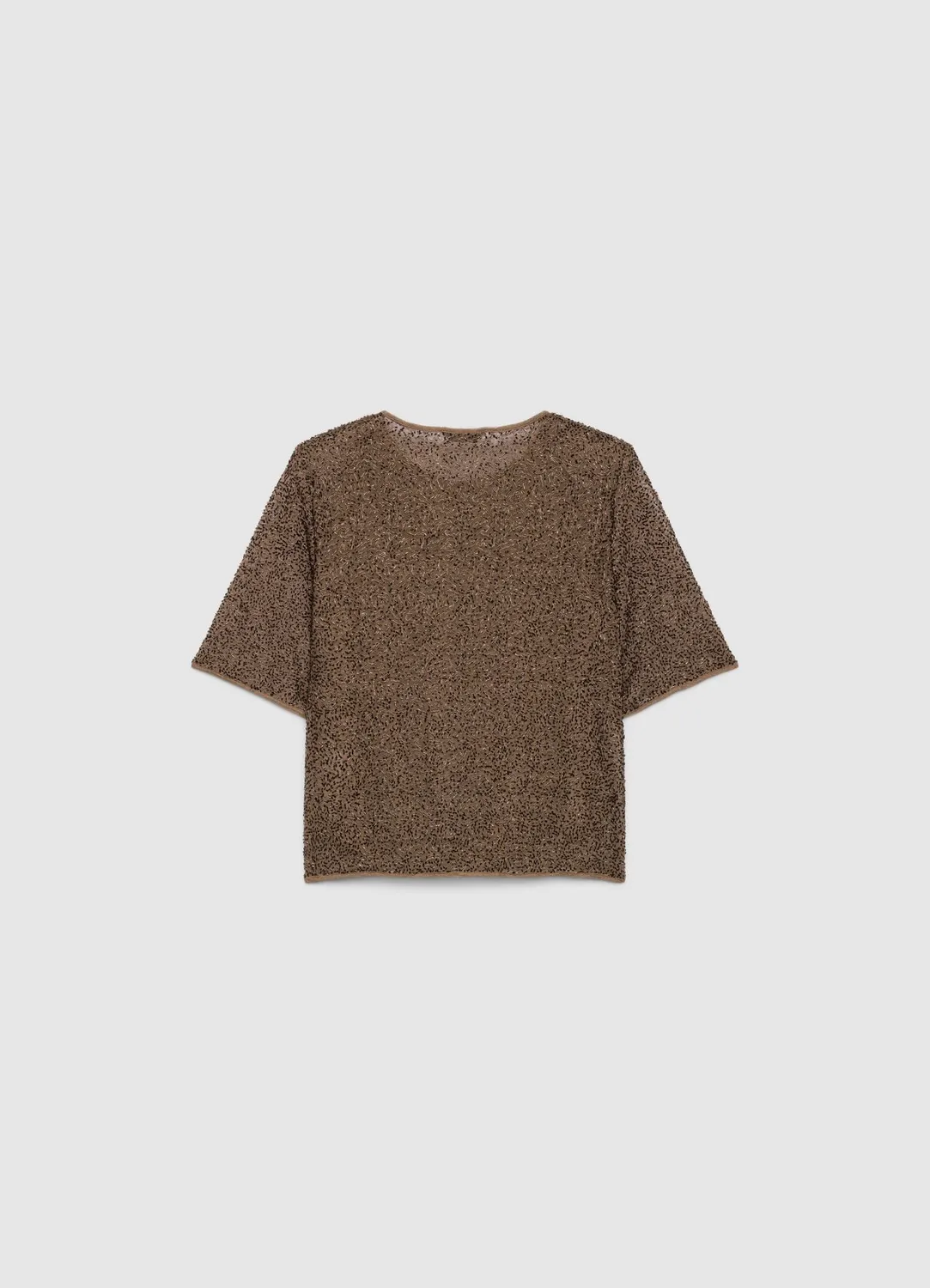 Calliope t-shirt brillant femme applications col rond