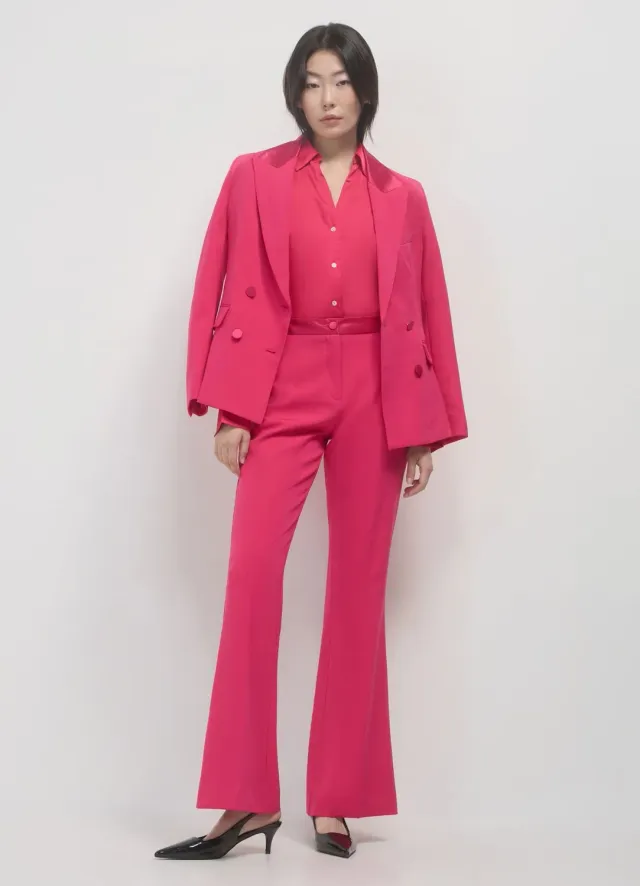 Calliope pantalon évasé femme effet satin