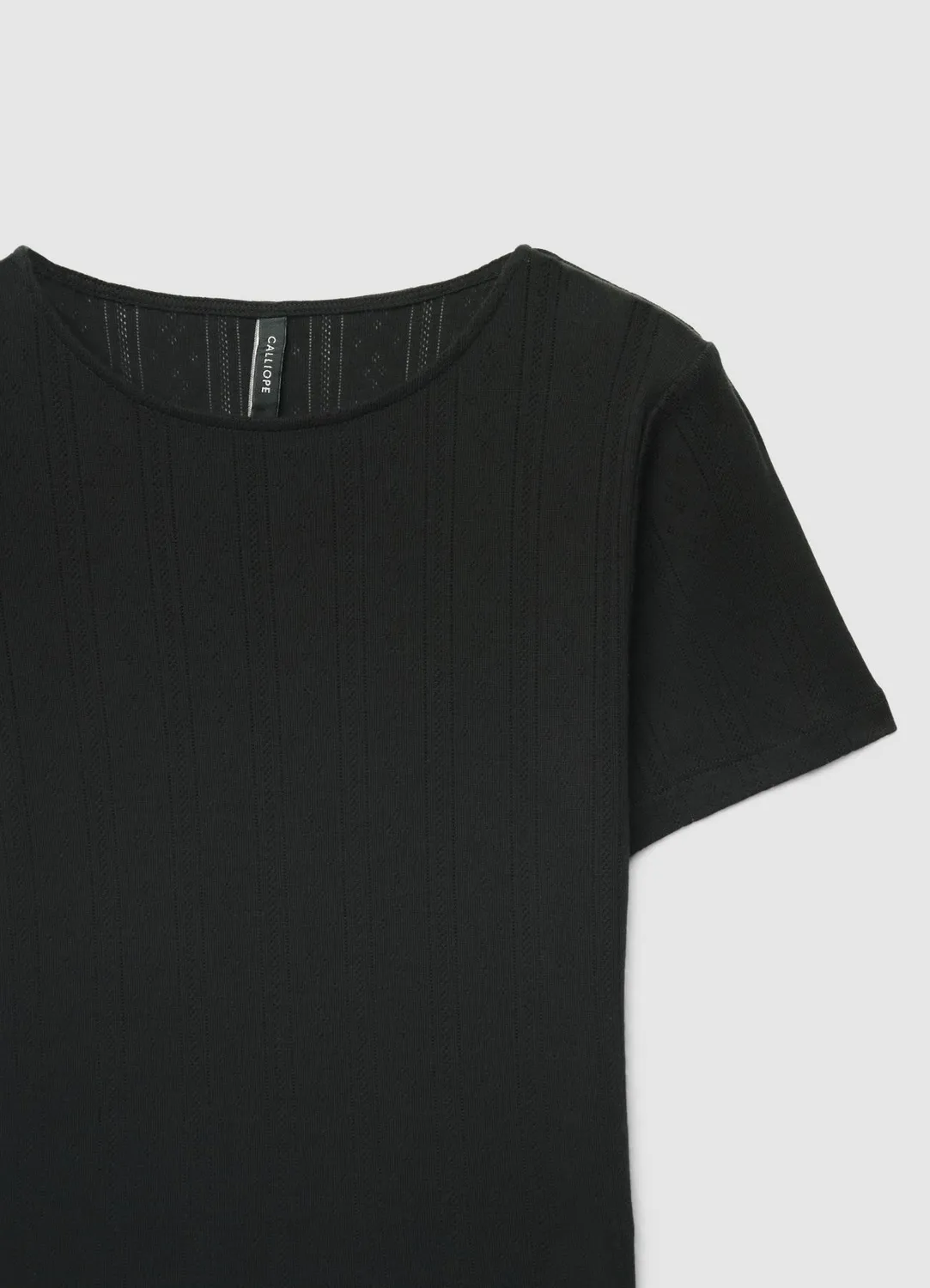Calliope t-shirt pointelle femme ajouré coton