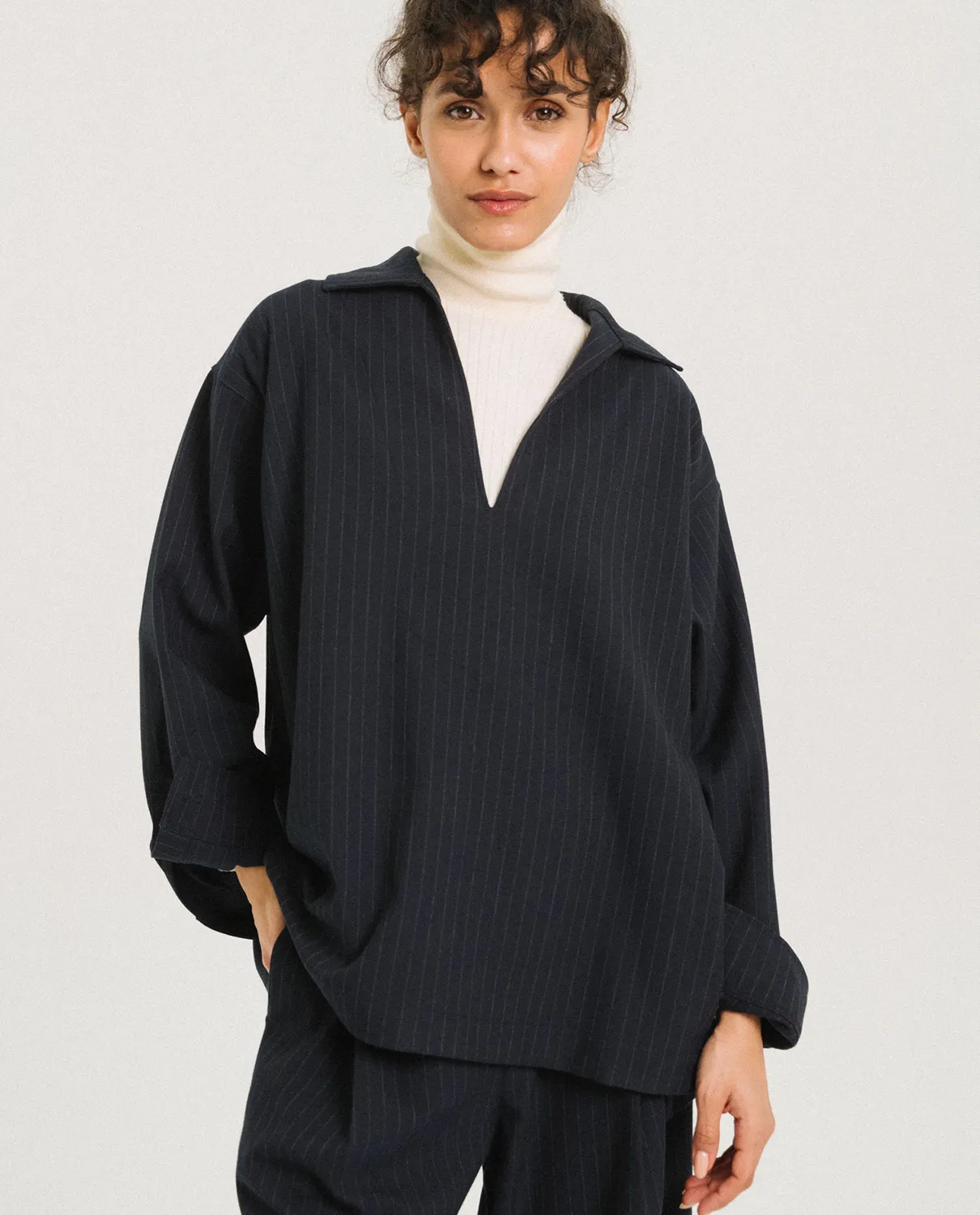 Tinsels Finistère Club blouse rayée gabardine