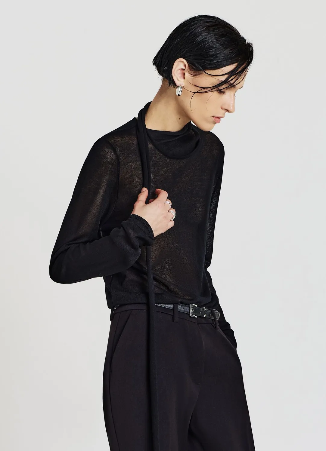 Calliope t-shirt col foulard femme manches longues