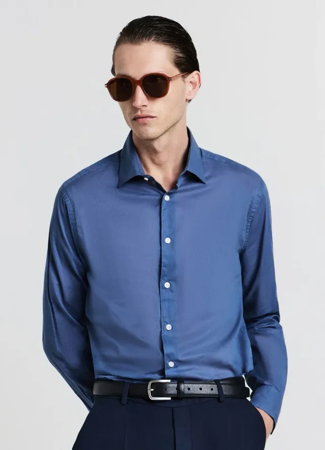 Calliope chemise homme coton manches longues unie