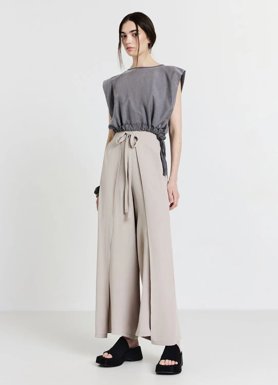 Calliope pantalon panneaux femme taille unique uni