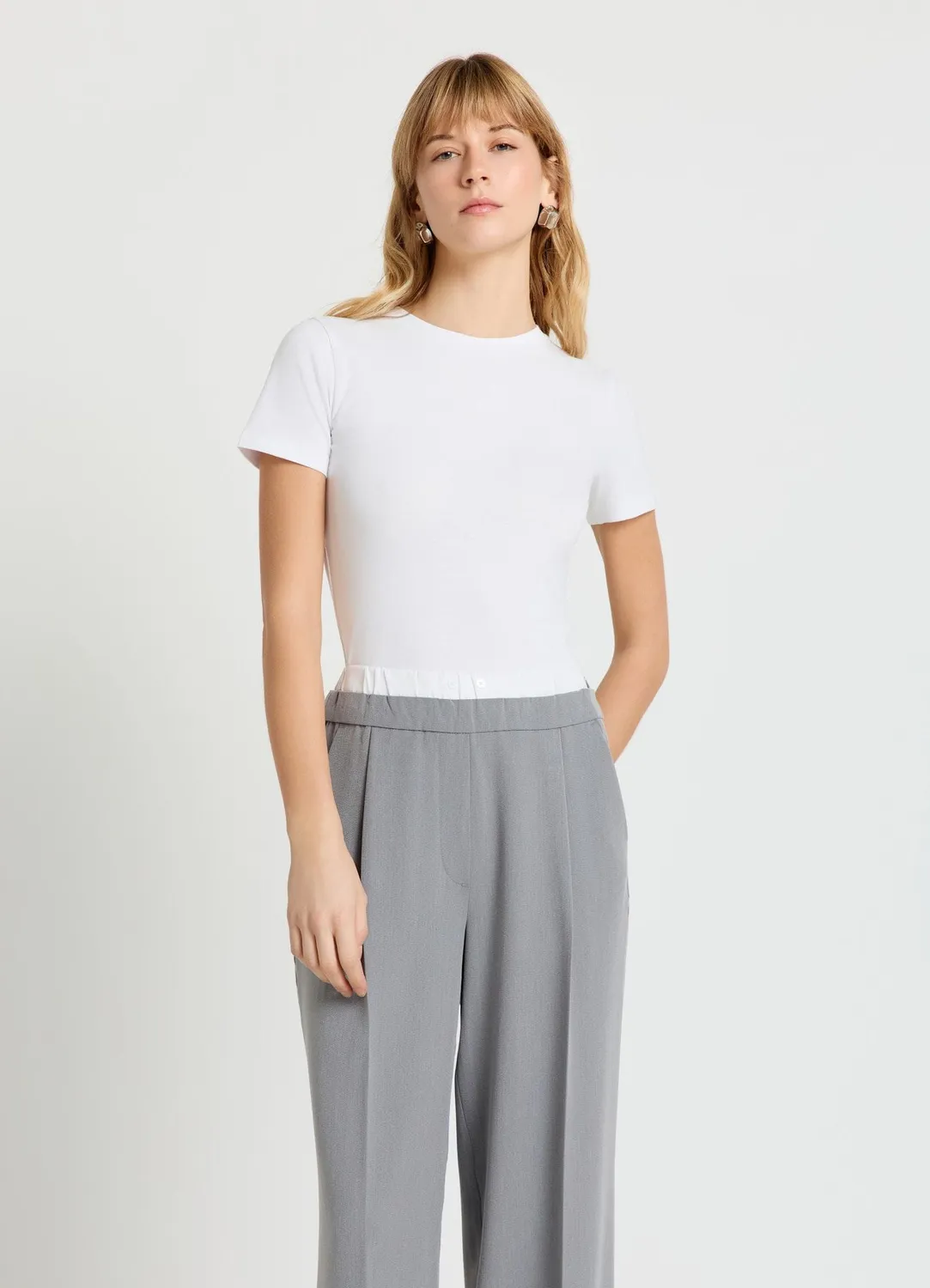 Calliope T-shirt tinta unita tee-shirt femme uni col rond