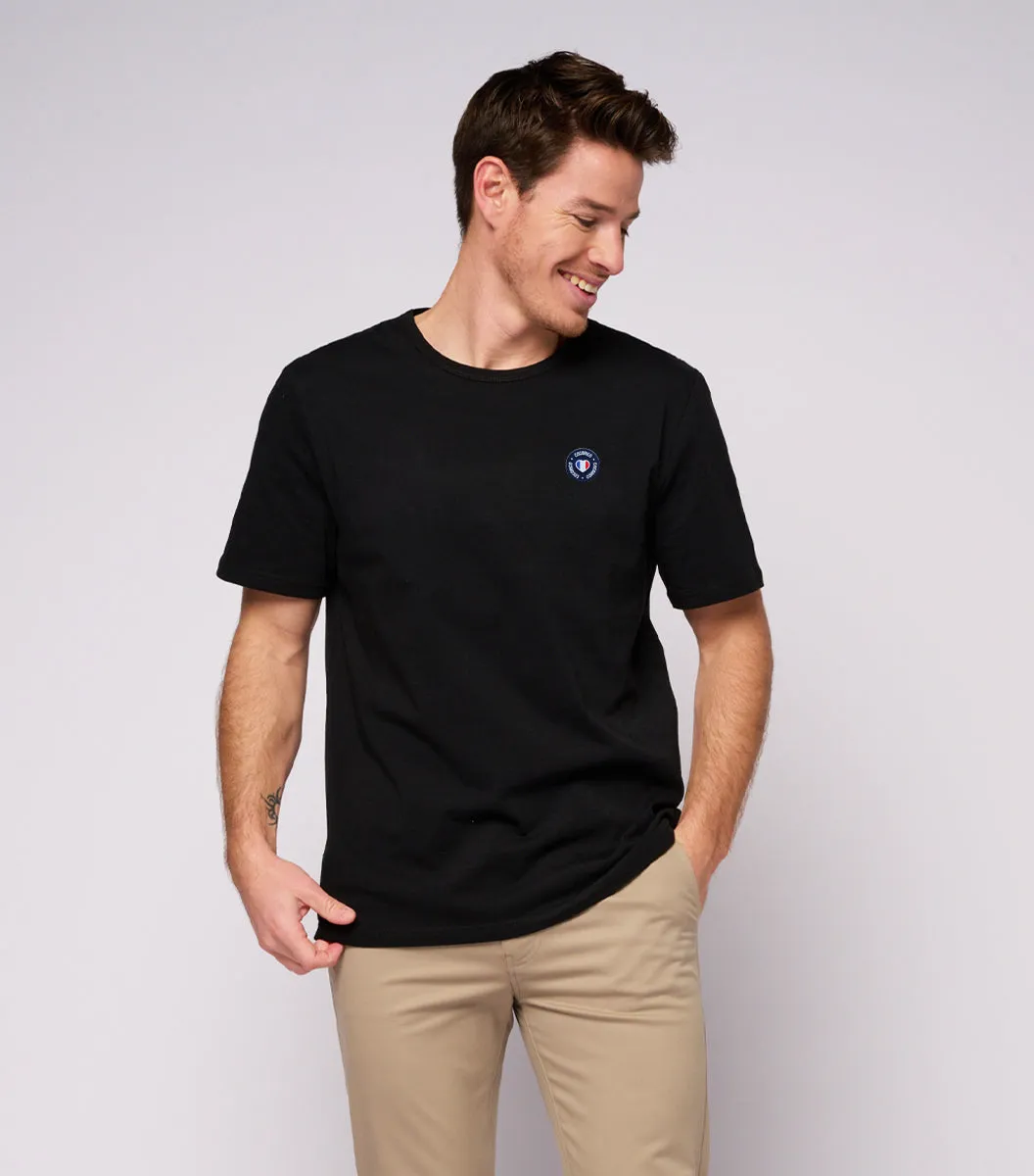 Cocorico Blason T-shirt Homme Noir 100% coton