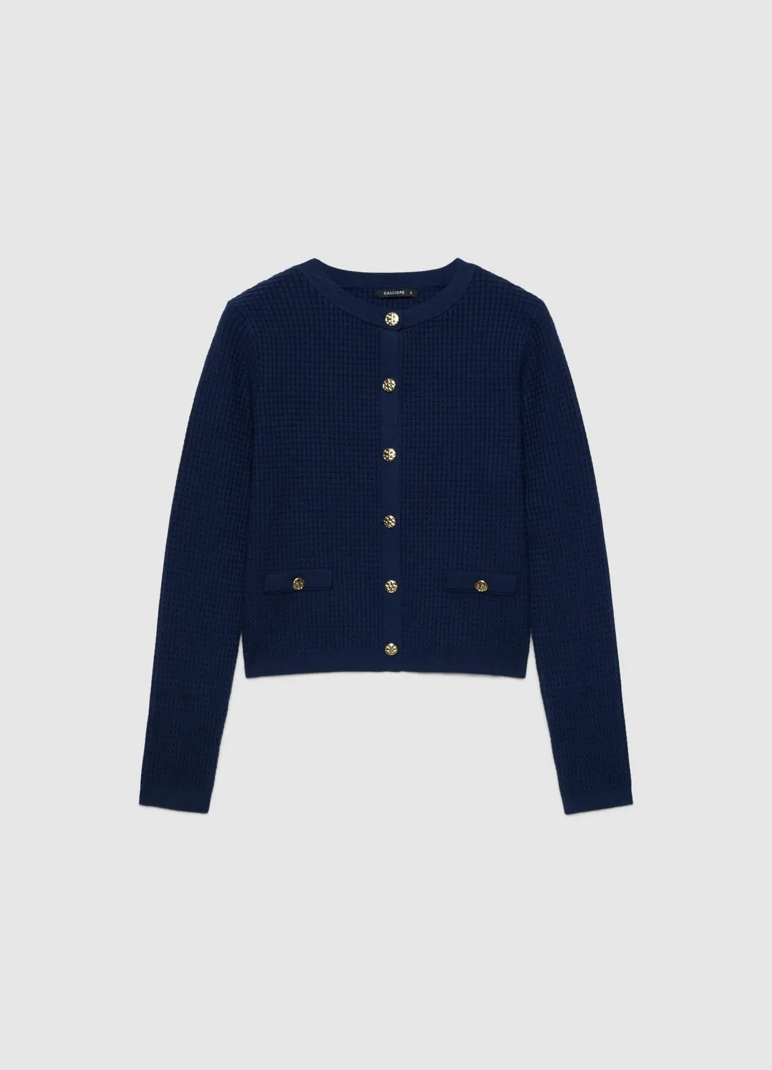 Calliope cardigan gaufré boutons bijou femme