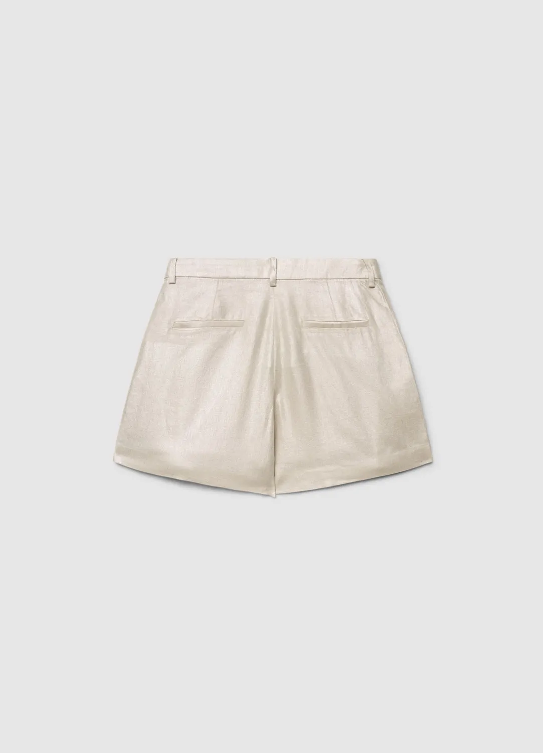 Calliope short tailleur femme lin mélangé taille haute uni