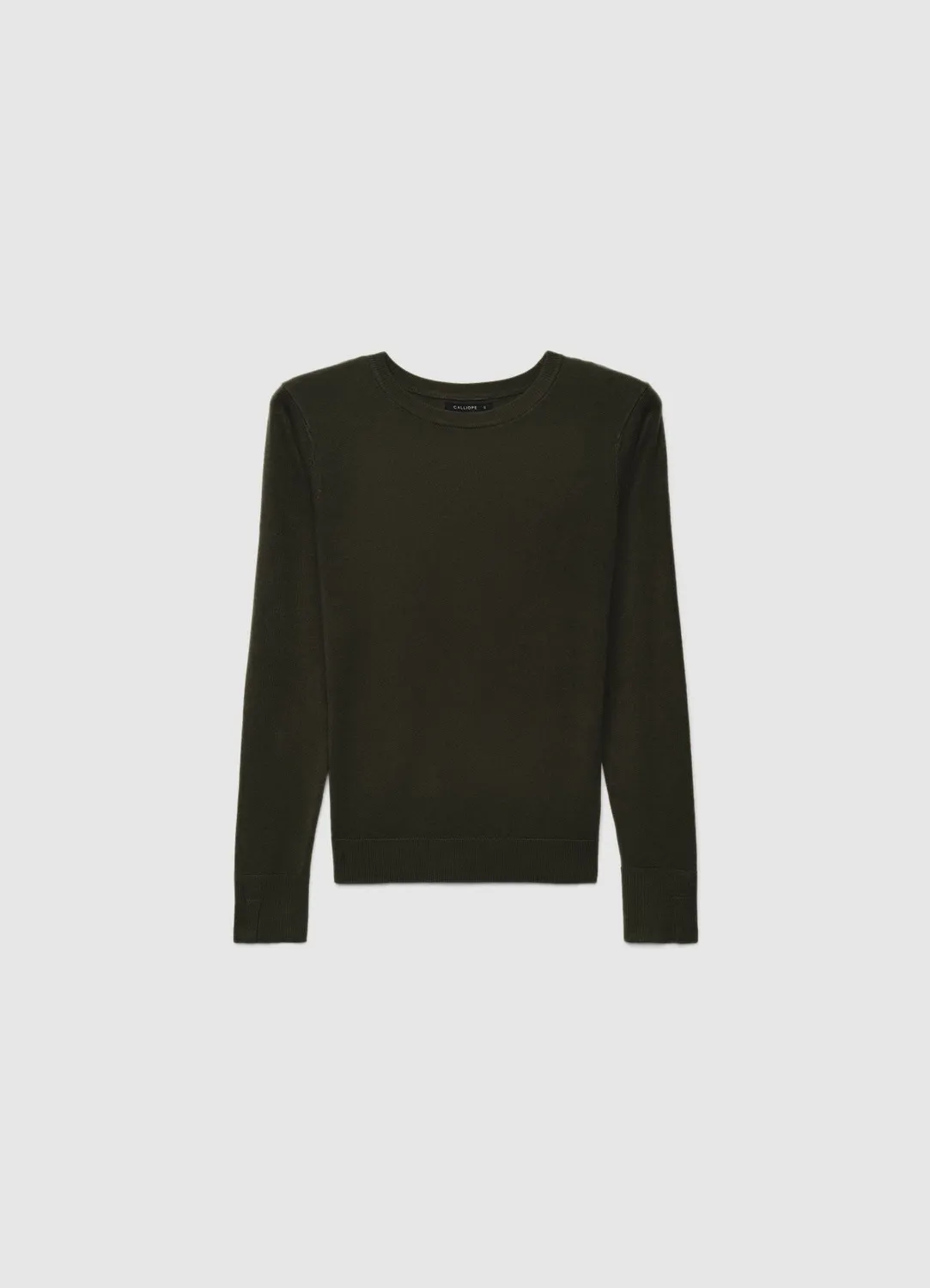 Calliope pull col rond uni manches longues femme