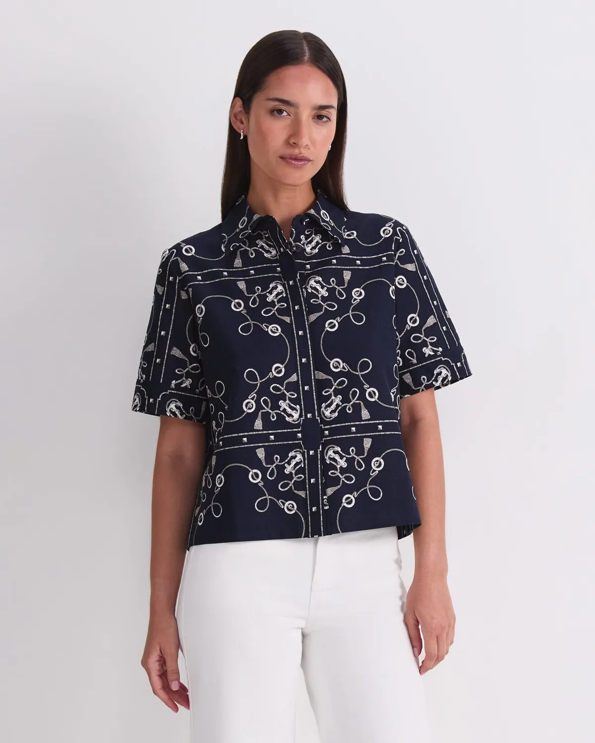 Sportscraft Sardinia blouse lin coton imprimé