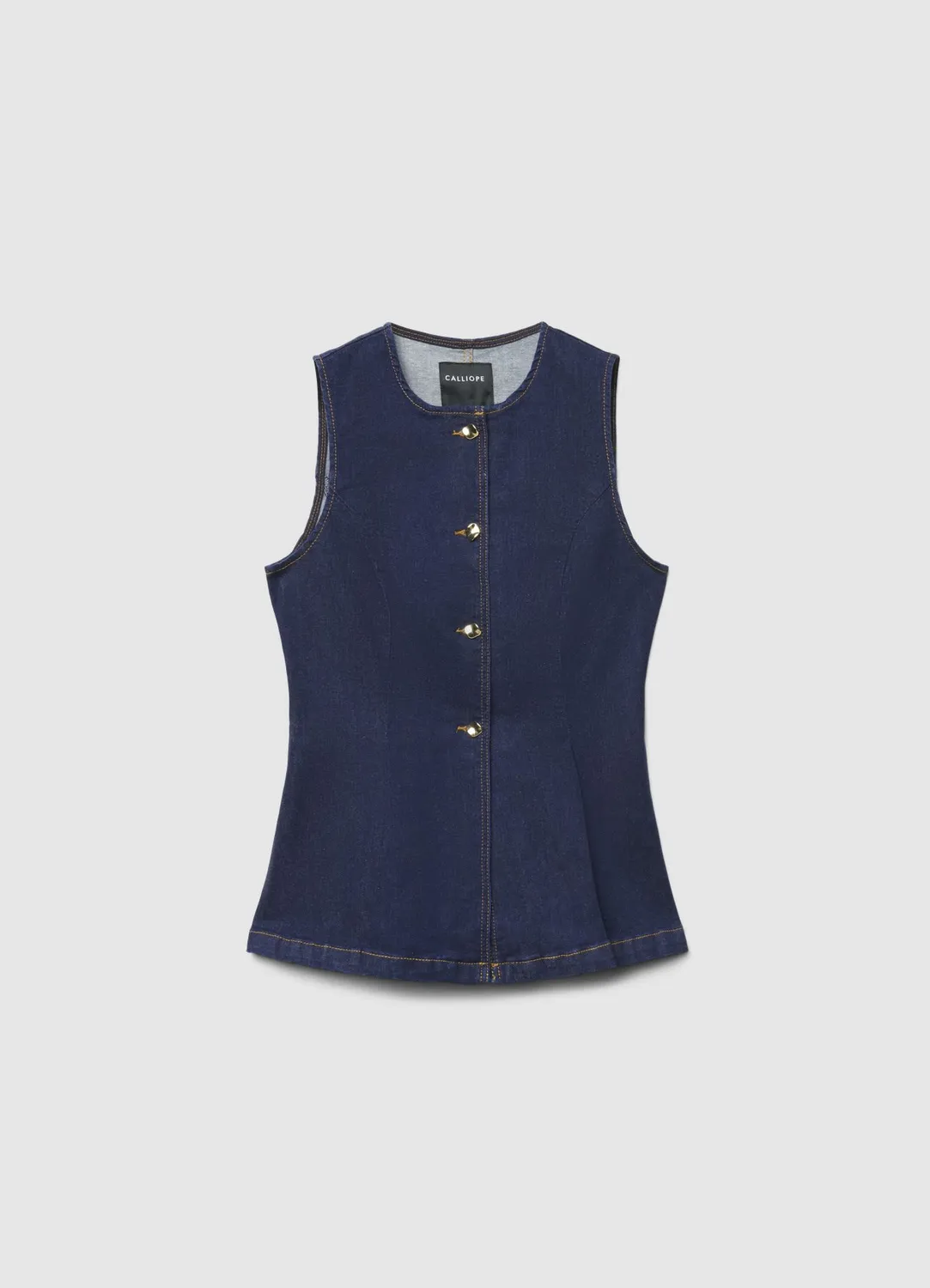 Calliope Gilet denim boutons gilet femme cintré
