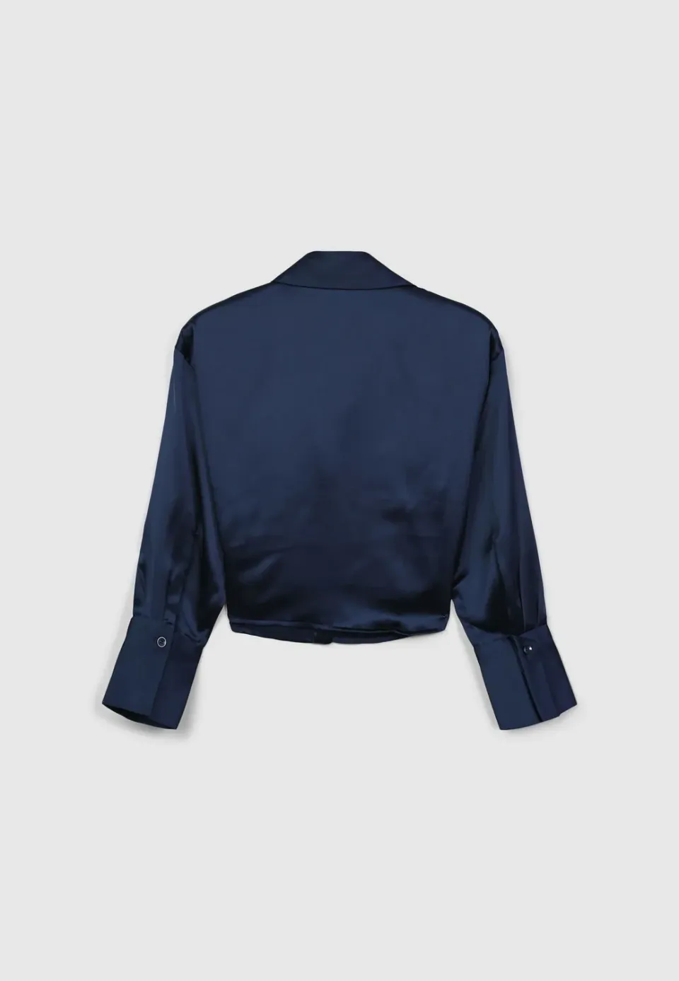 Chemise crop Calliope satin uni femme froncée