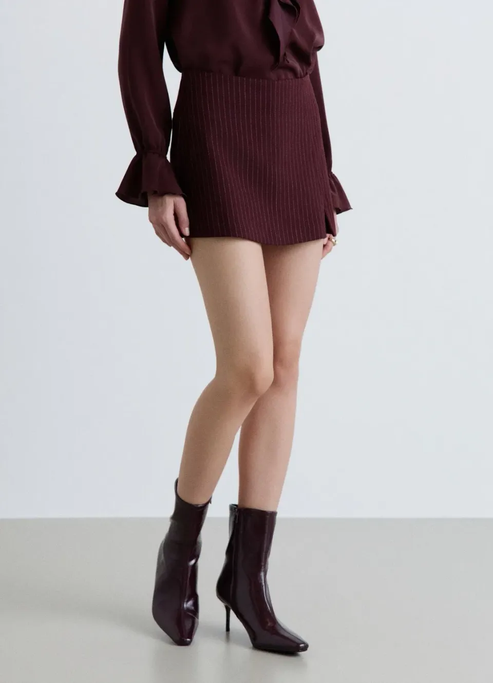 Calliope Jupe-culotte femme rayures fente