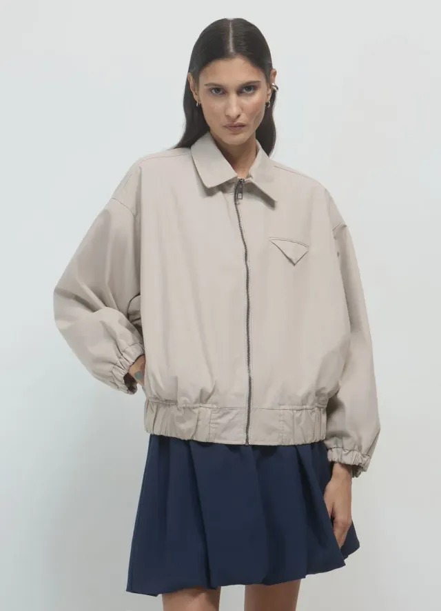 Calliope blouson uni femme col chemise zip