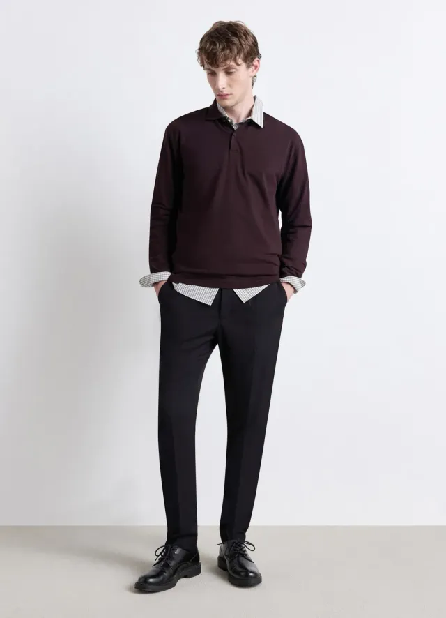 Calliope straight vita alta pantalon piqué homme