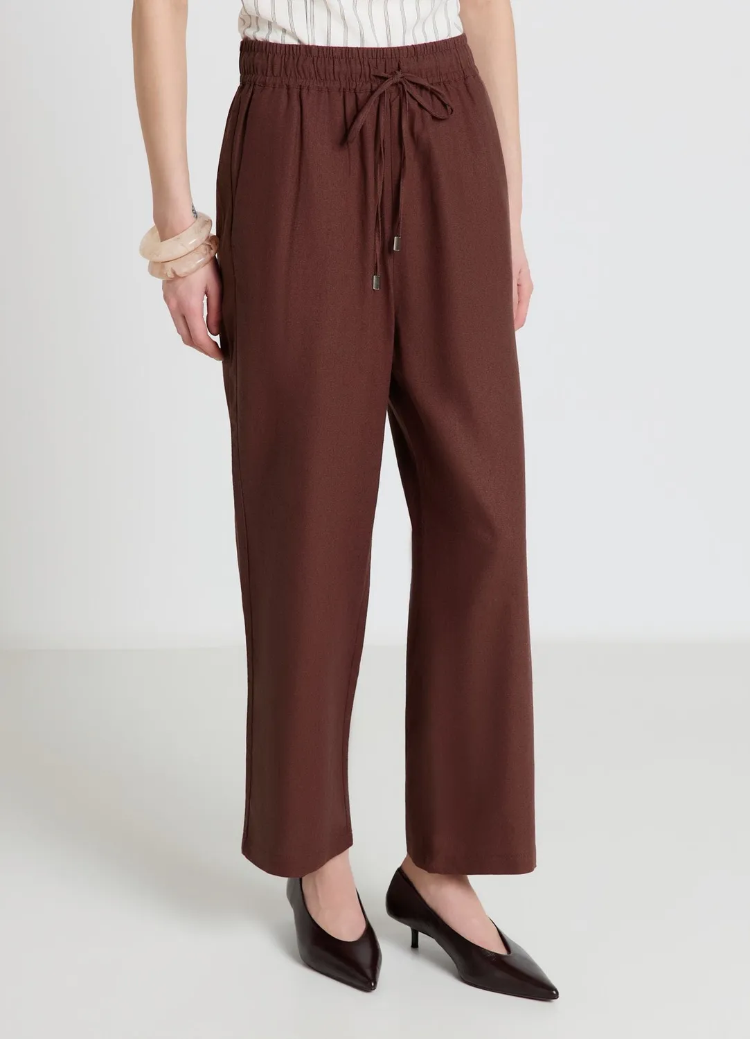 Calliope pantalon jogger lin femme taille haute