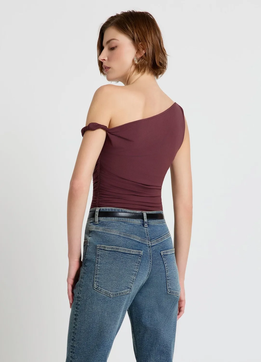 Calliope top femme froncé col bateau