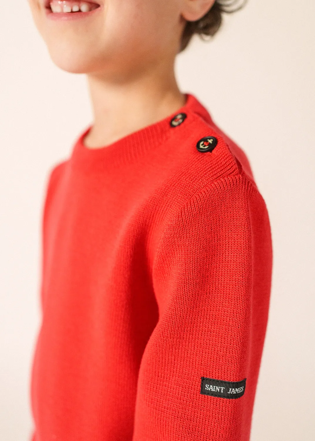 Saint James Moussaillon pull marin rouge enfant