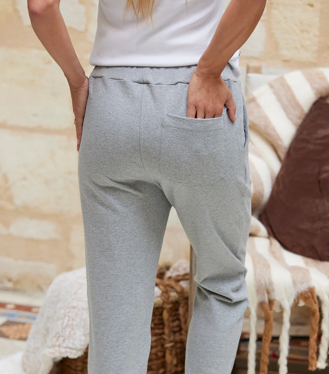 Cocorico Iconique jogging femme gris chiné coton