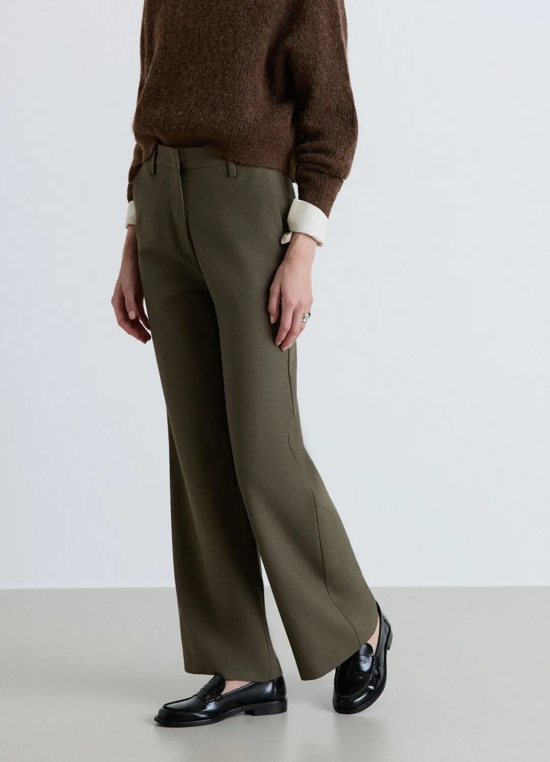 Calliope Pantalon palazzo femme taille haute uni