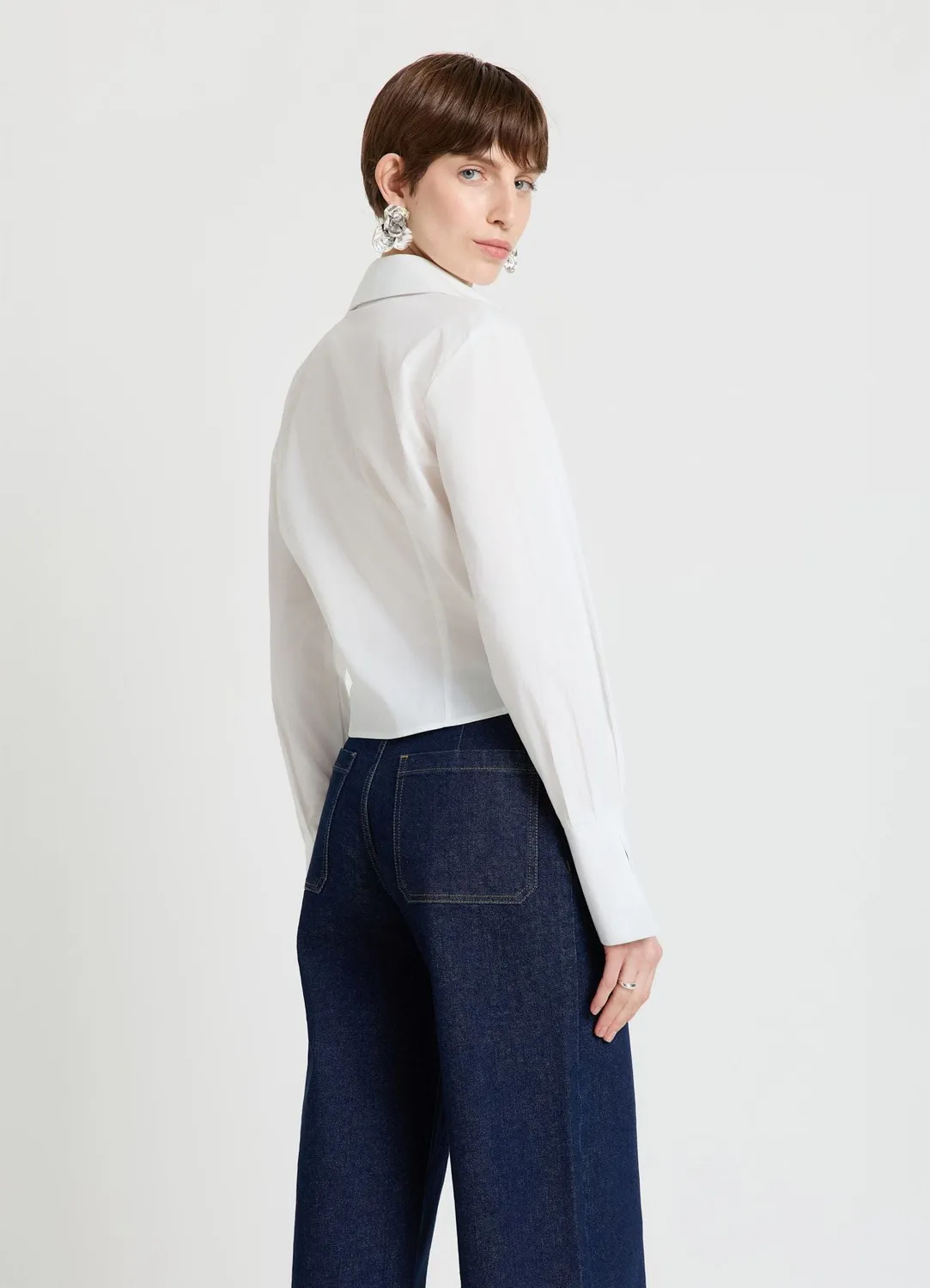 Calliope chemise croisée crop femme bureau