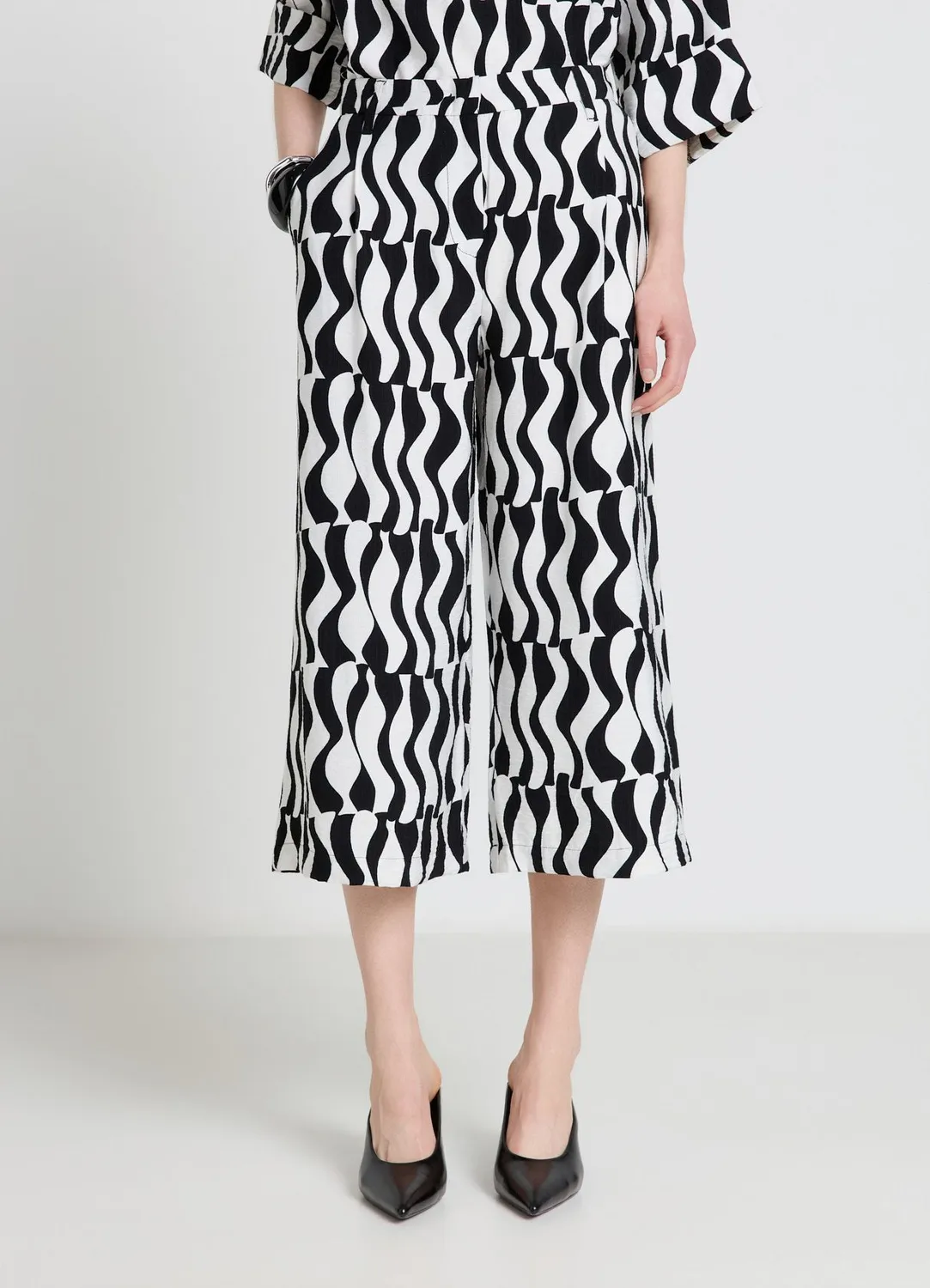 Calliope pantalon palazzo crop femme à motif