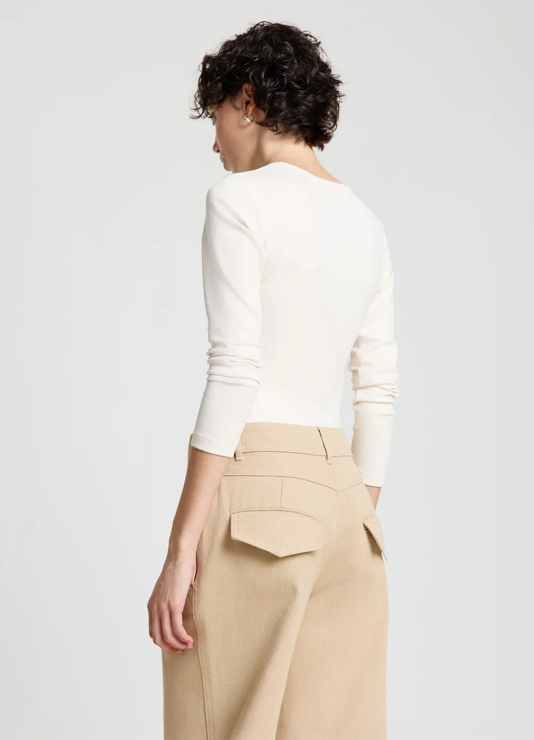 Calliope Body manches longues body femme uni col rond