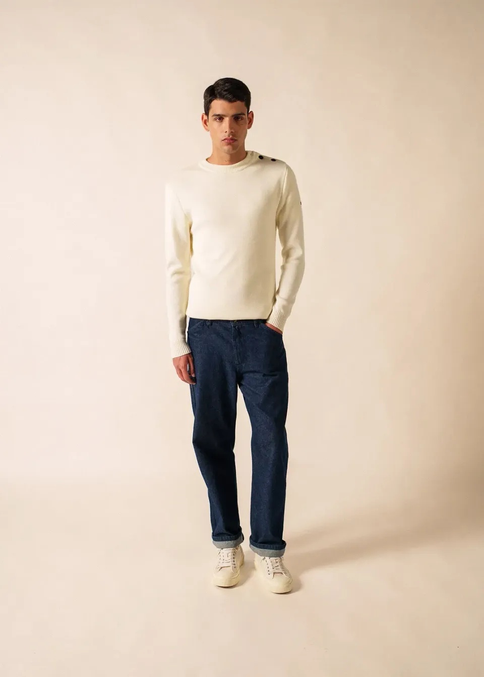 Saint James Rochefort pull marin laine écume