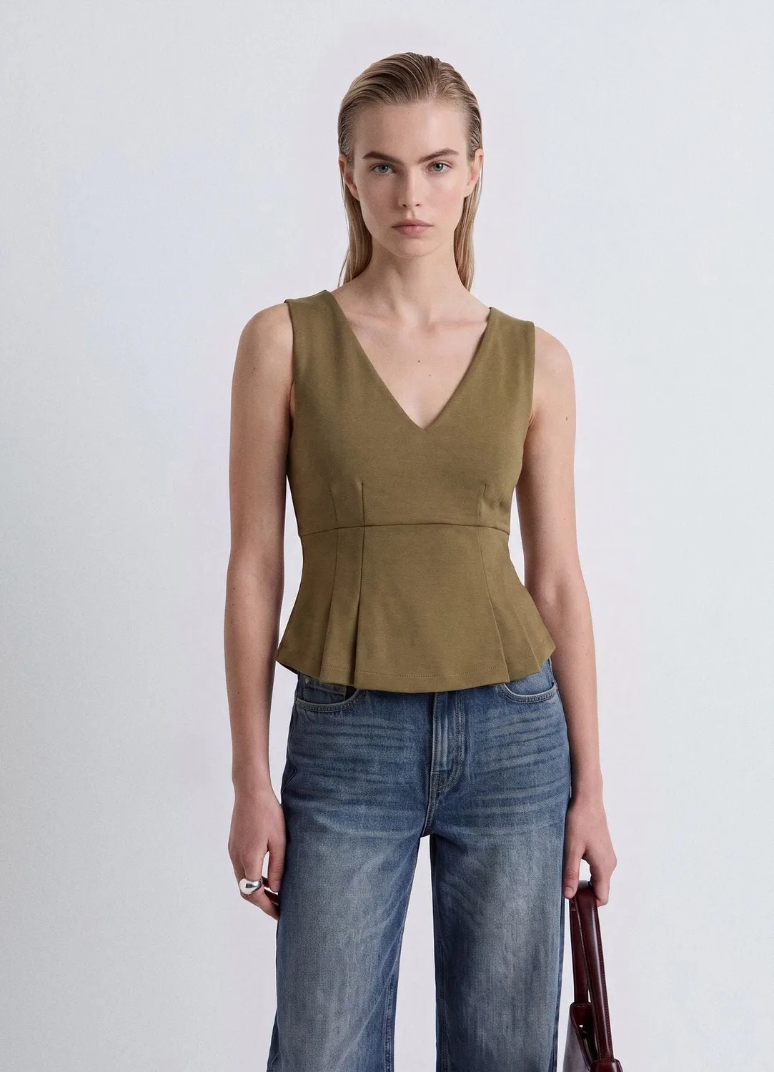 Calliope Corset jersey coton femme zip dos col V