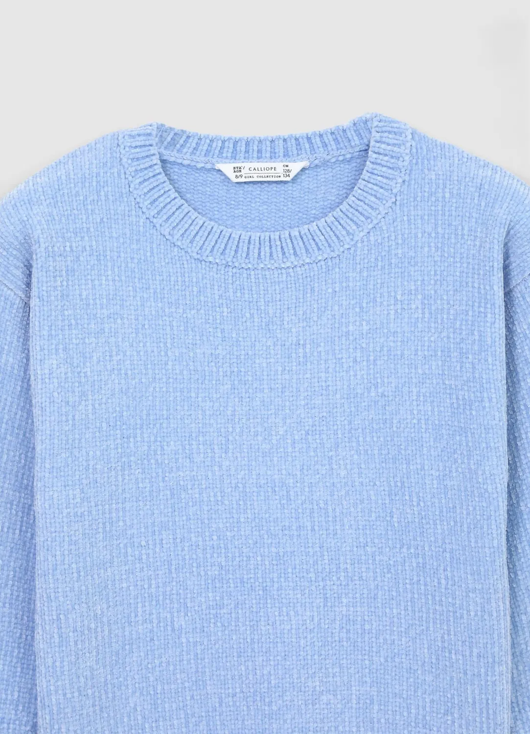 Calliope pull col rond fille en chenille manches longues