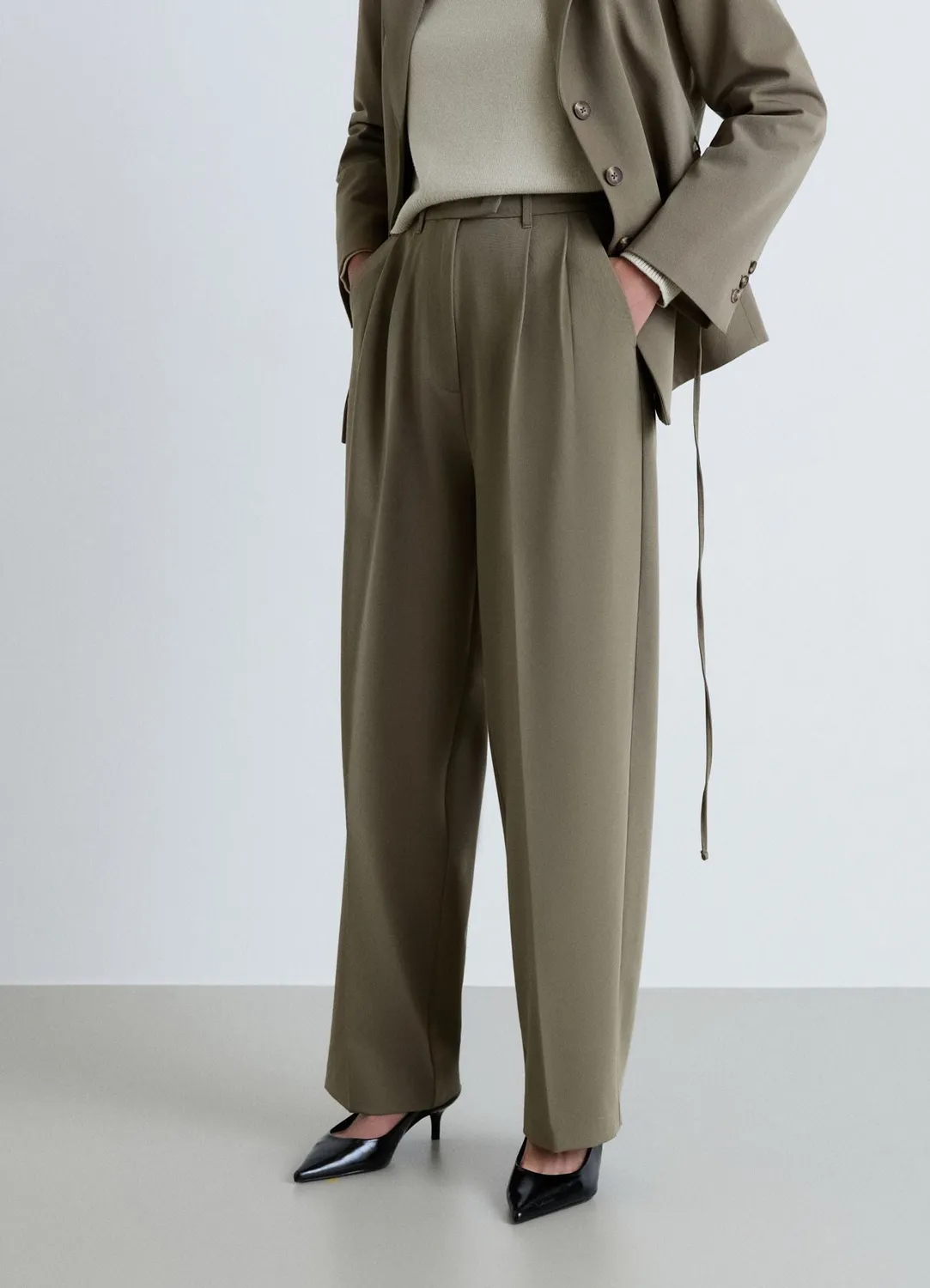 Calliope pantalon palazzo femme pinces large