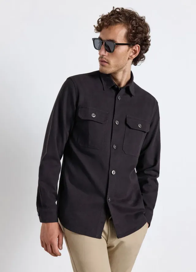 Calliope chemise worker unie à poches homme