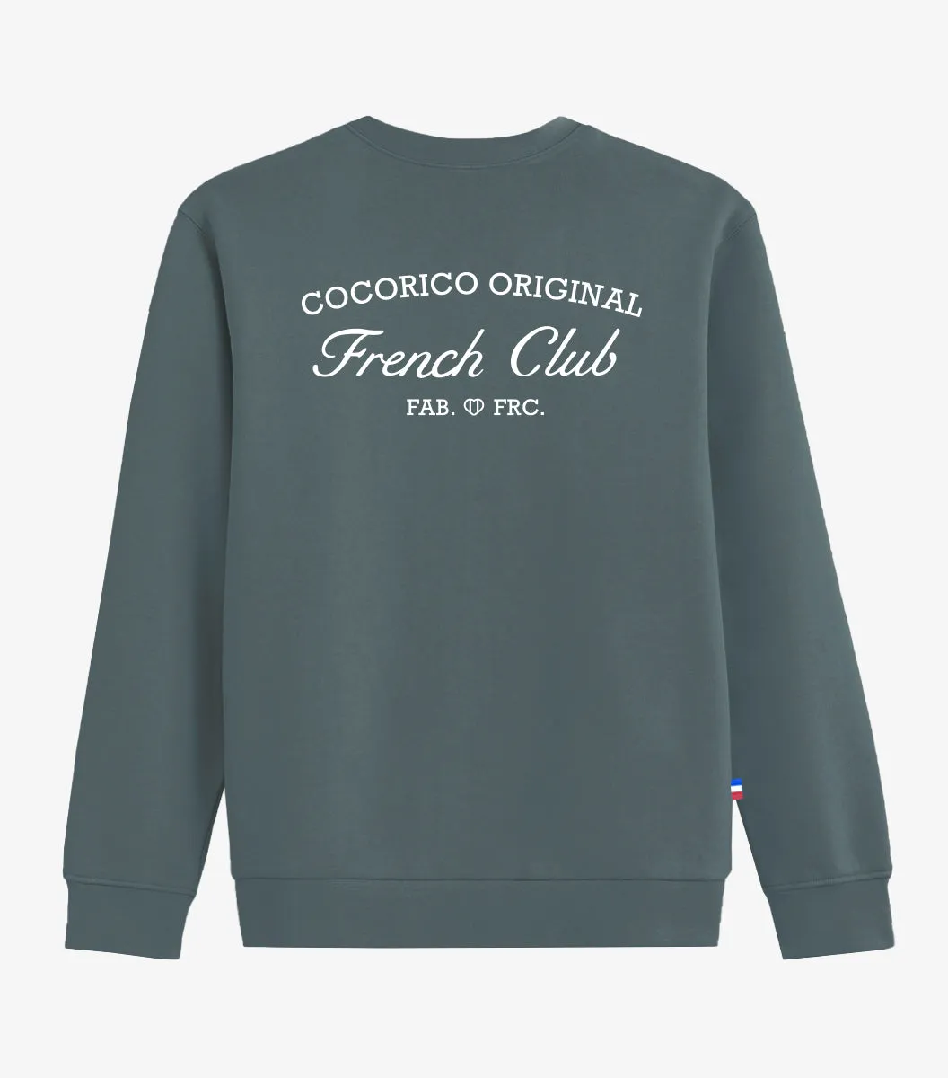 Cocorico French Club sweat homme sauge coton