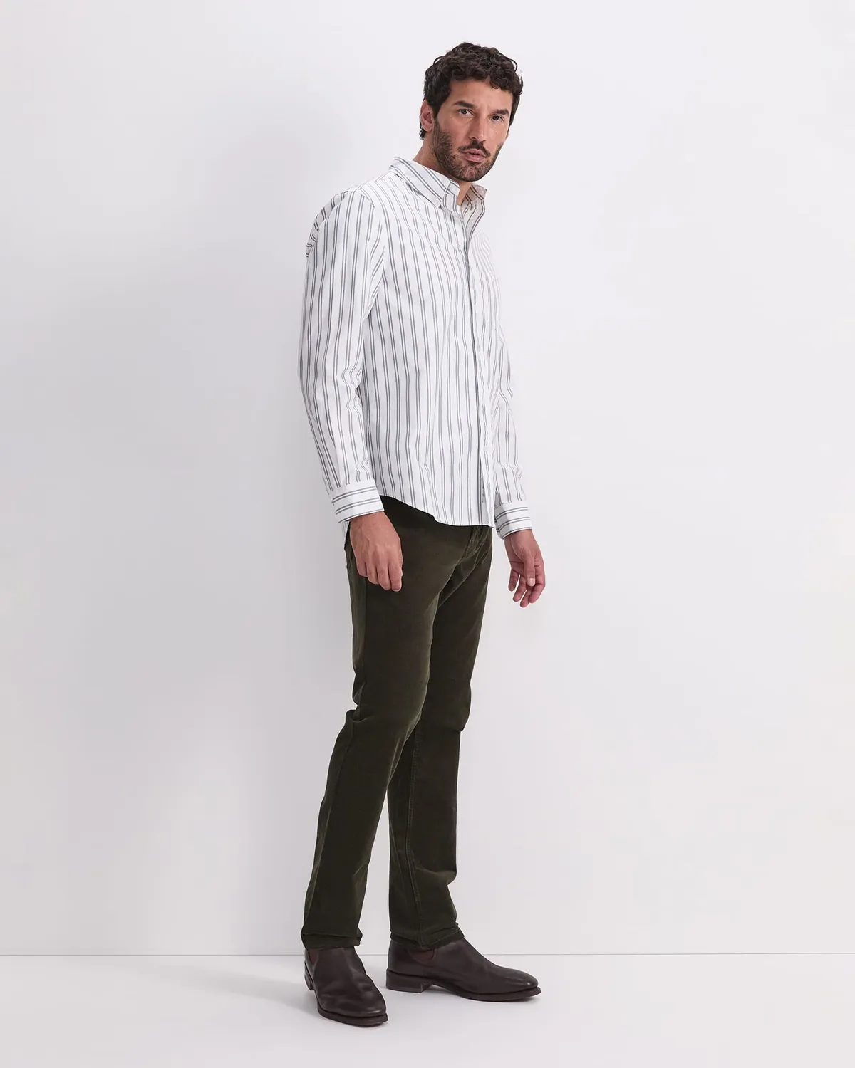 Sportscraft Oxford Stripe chemise rayée coton homme