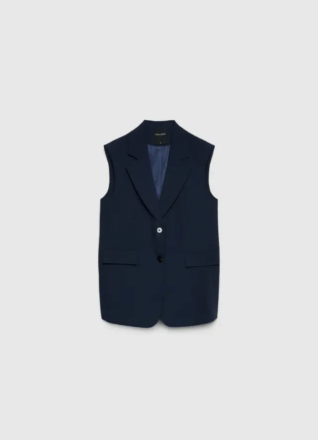 Calliope Gilet long 2 boutons gilet tailleur femme