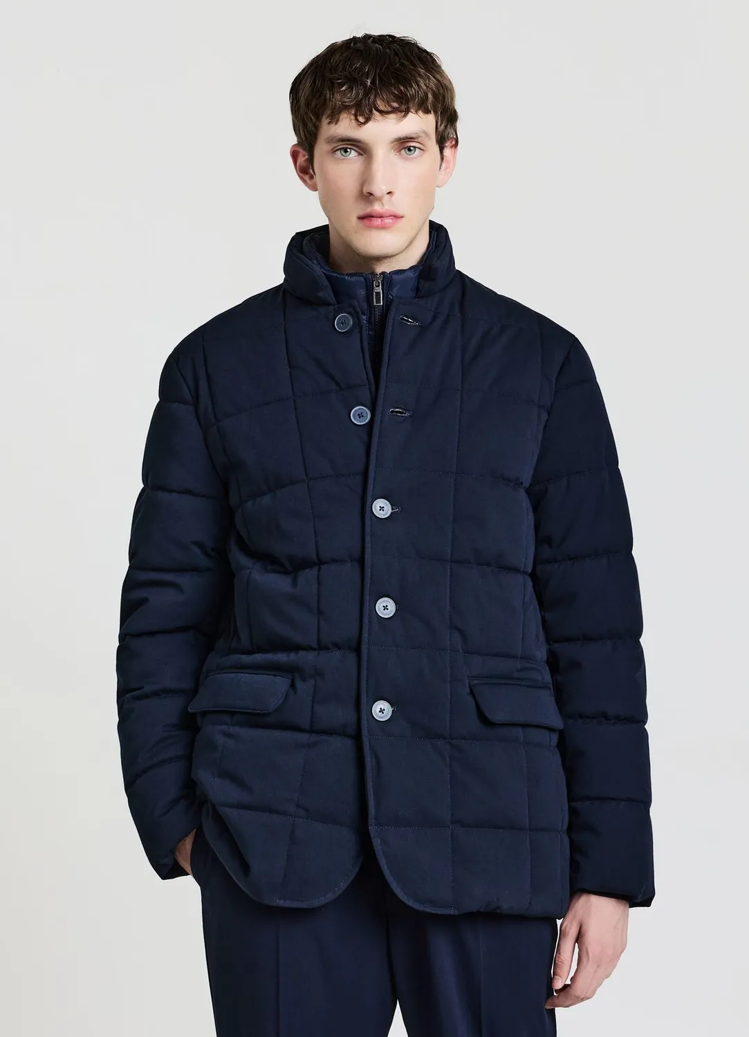 Calliope veste matelassée homme col haut à boutons