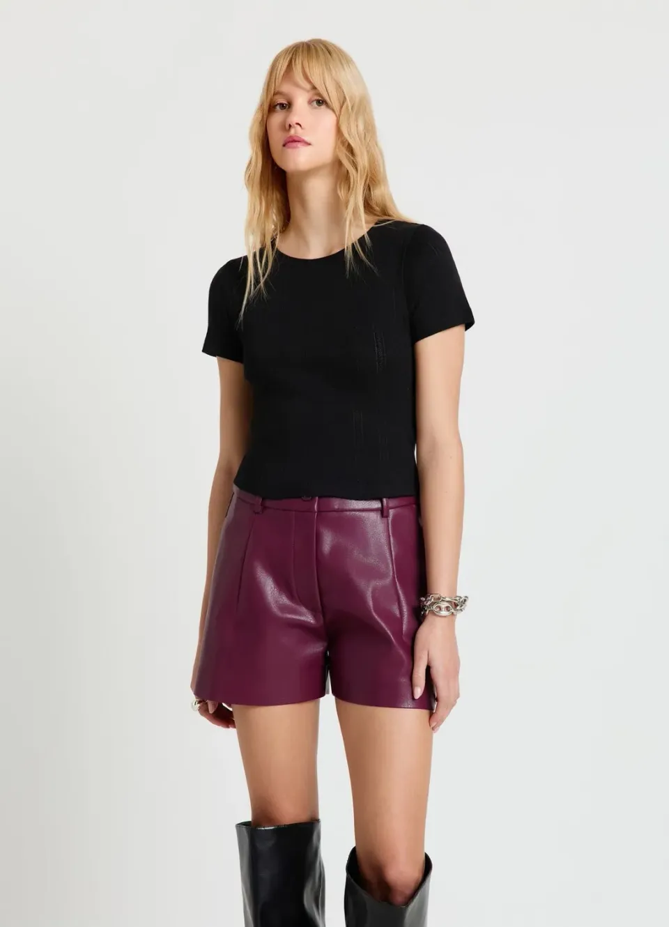 Calliope t-shirt pointelle femme ajouré coton